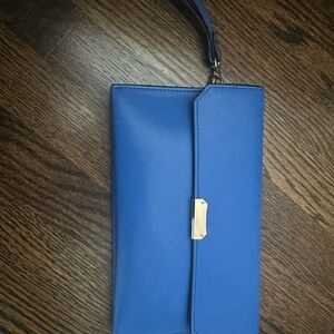 Blue Clutch with Gold Accent
